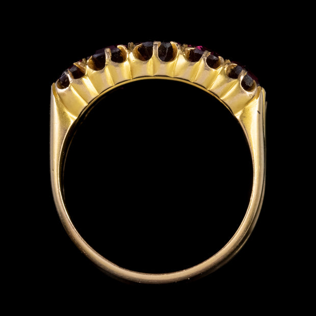 Antique Victorian Almandine Garnet Ring 15Ct Gold Dated 1891