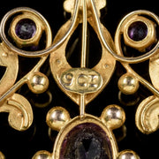 Antique Victorian 9Ct Gold Amethyst Pearl Pendant Circa 1900