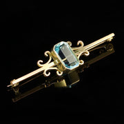 Antique Victorian Blue Paste Gold Brooch