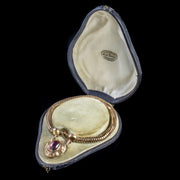 Antique Victorian Garnet Padlock Bracelet 15Ct Gold Circa 1860 Boxed