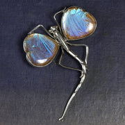 Victorian Butterfly Wing Silver Brooch Circa 1900