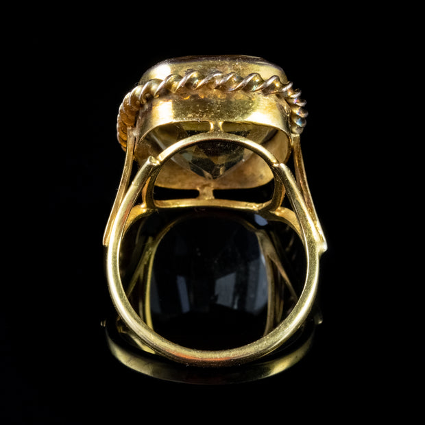 Antique Victorian Citrine Ring 18Ct Yellow Gold Circa 1900