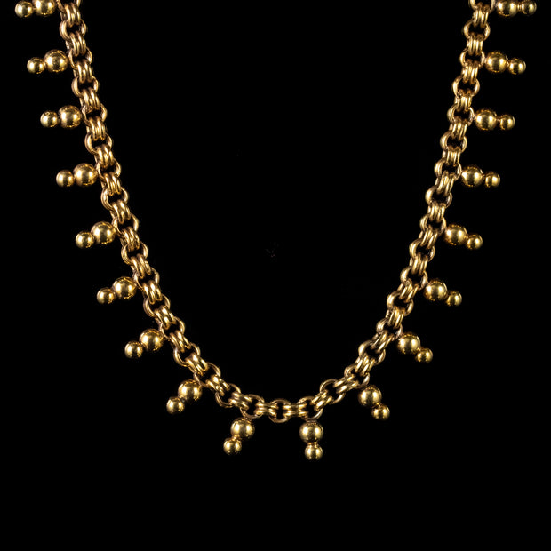 Antique Victorian Collar Necklace 18Ct Gold Silver Circa 1890