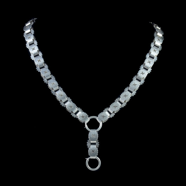 Antique Victorian Collar Necklace Silver Circa 1890