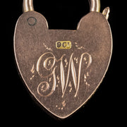 Antique Victorian Curb Bracelet Heart Padlock 9Ct Gold Circa 1900