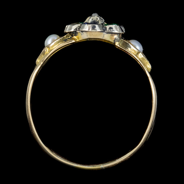 Antique Victorian Dearest Gemstone Ring 15Ct Gold Circa 1890
