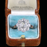 Antique Victorian French Diamond Cluster Ring Rose Gold Circa 1900