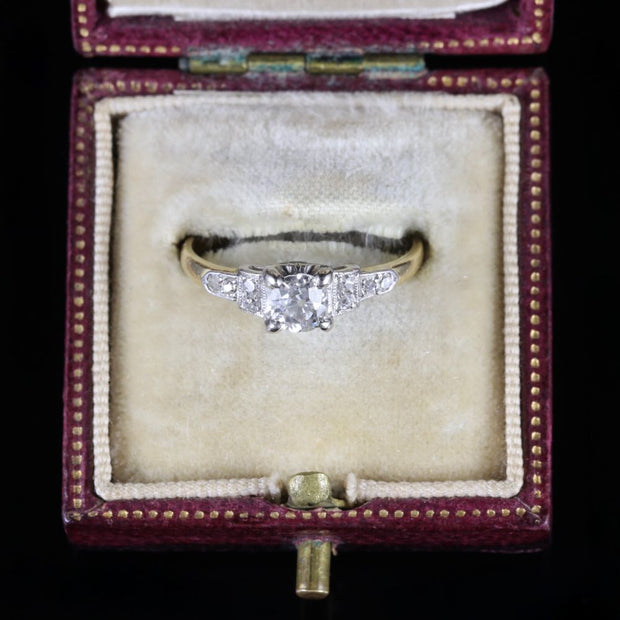 Antique Victorian Diamond Engagement Ring 18Ct Gold Ring Circa 1900