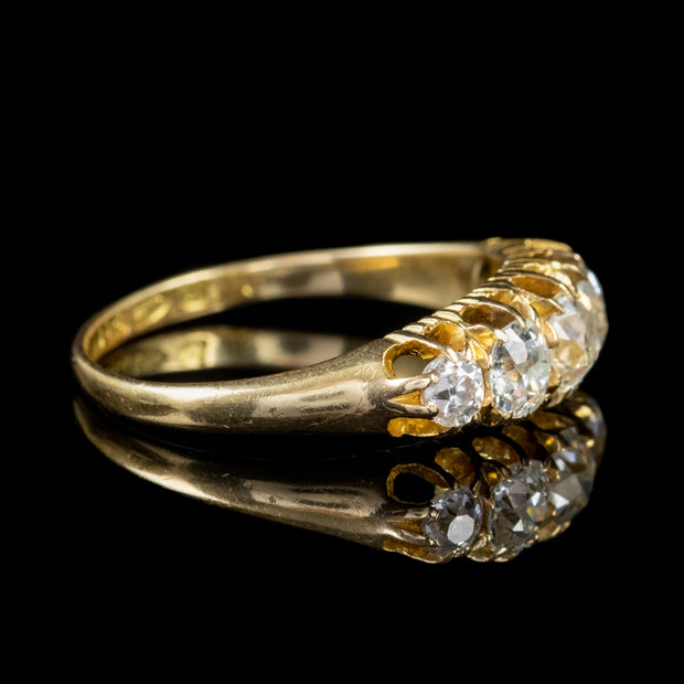 Antique Victorian Diamond Five Stone Ring 1.10Ct Of Diamond 18Ct Gold Dated 1892