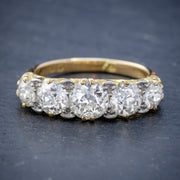Antique Victorian Diamond Five Stone Ring 18Ct Gold 3.09Ct Diamonds Circa 1900 Cert