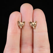 Antique Victorian Diamond Fox Earrings 9Ct Gold Circa 1880
