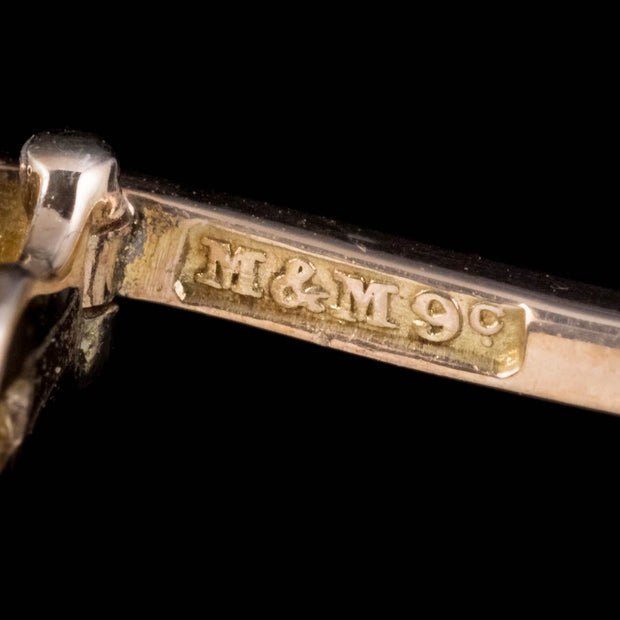 Antique Victorian Diamond Fox Pin Brooch 9Ct Gold Circa 1900