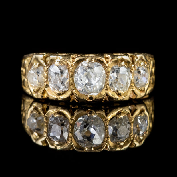 Antique Victorian Diamond Ring 18Ct Gold 1Ct Of Old Cut Diamond Dated 1875