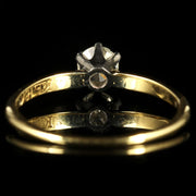 Antique Victorian Diamond Solitaire Engagement Ring 18Ct Yellow Gold