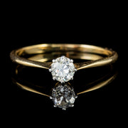 Antique Victorian Diamond Solitaire Engagement Ring 18Ct Gold Circa 1900