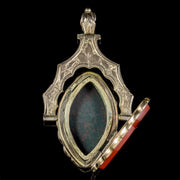Antique Victorian Double Swivel Locket 9Ct Gold Carnelian Jasper Circa 1880