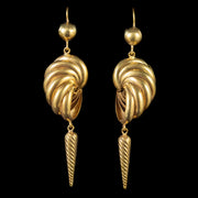 Antique Victorian Drop Earrings 15Ct Gold Circa 1880