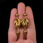 Antique Victorian Drop Earrings 18Ct Gold Circa 1900