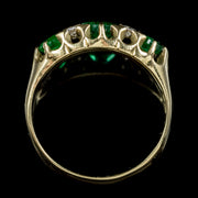 Antique Victorian 18Ct Gold Emerald Diamond Ring Circa 1900