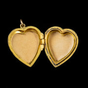 Antique Victorian Engraved Heart Locket 9Ct Gold Circa 1900