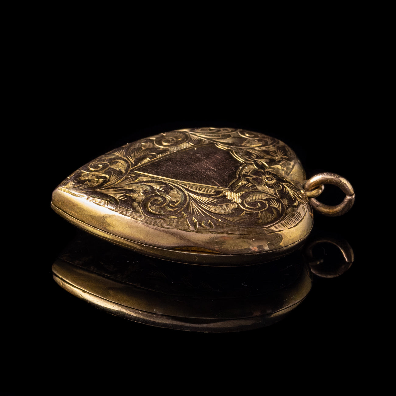 Antique Victorian Engraved Heart Locket 9ct Yellow Gold Circa 1890 ...