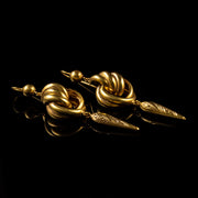 Antique Victorian Etruscan Drop Earrings 18Ct Gold Circa 1880