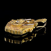 Antique Victorian Etruscan Locket Pendant 18Ct Gold Circa 1880
