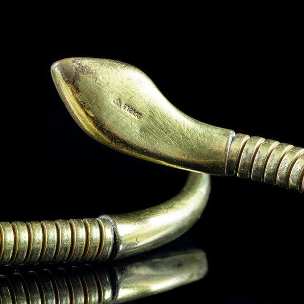 Antique Victorian Paste Snake Bangle 9Ct Gold Circa 1900