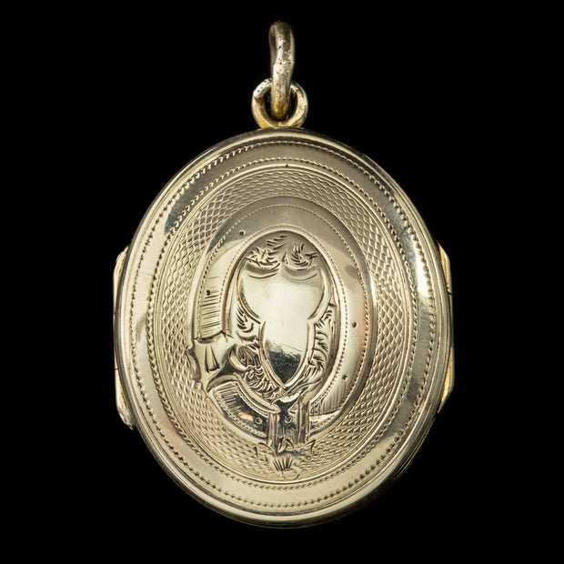 Antique Victorian Double Sided Family Locket 9Ct Gold Circa 1900
