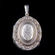Victorian Style Floral Locket Sterling Silver