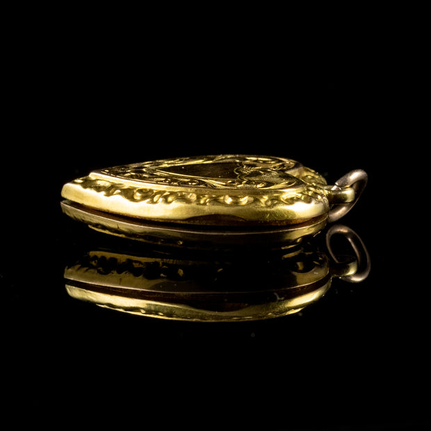 Antique Victorian Heart Locket 9ct Gold