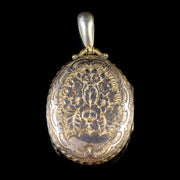 Antique Victorian Forget Me Not Locket 18Ct Yellow Gold Circa 1900