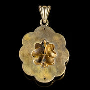 Antique Victorian Forget Me Not Pendant 18ct Gold Gilt Silver Circa 1900