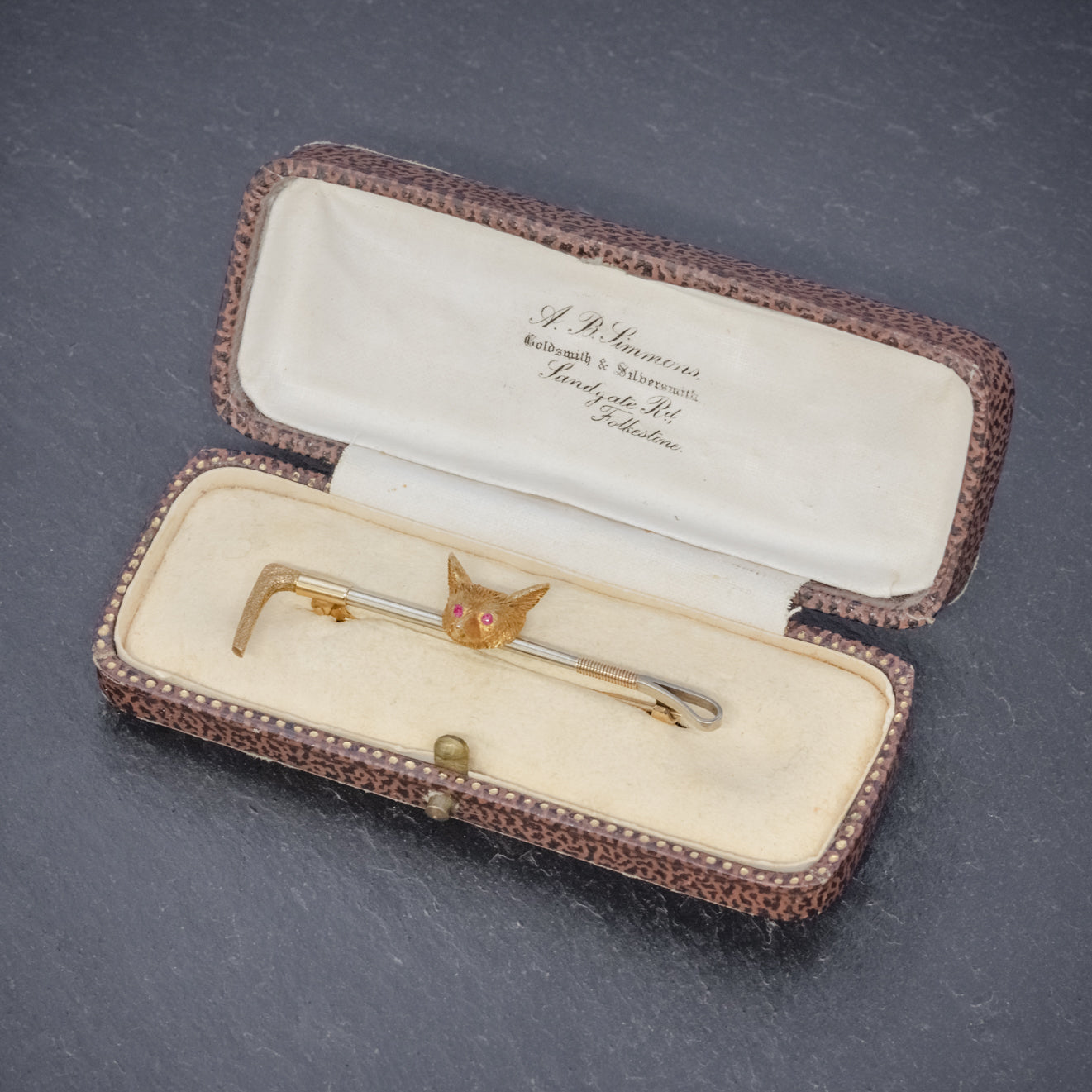Antique Victorian Fox Riding Crop Brooch 9ct Gold Circa 1880 Boxed ...