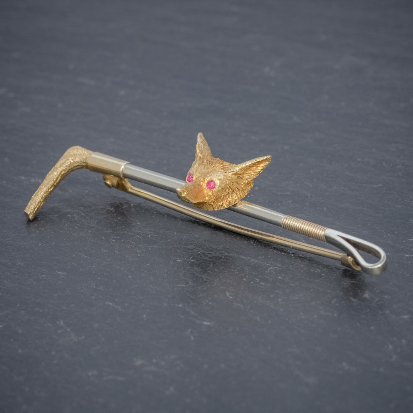 Antique Victorian Fox Riding Crop Brooch 9ct Gold Circa 1880 Boxed ...