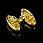 Antique Victorian French 18Ct Gold Engraved Double Cufflinks Circa 1900
