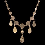 Antique Victorian Garnet Dropper Necklace Gold Circa 1880