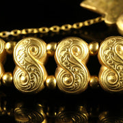 Antique Victorian Garnet Gold Bracelet Circa 1880 Gold Gilt