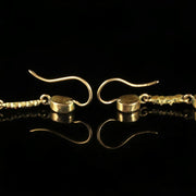 Antique Victorian Garnet Gold Long Earrings Circa 1900