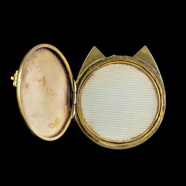 Antique Victorian Garnet Horseshoe Locket Brooch 18ct Gold Gilt