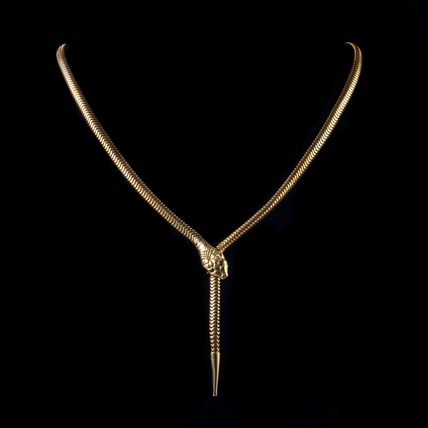 Antique Victorian Garnet Snake Necklace Circa 1900 18Ct Gold Silver