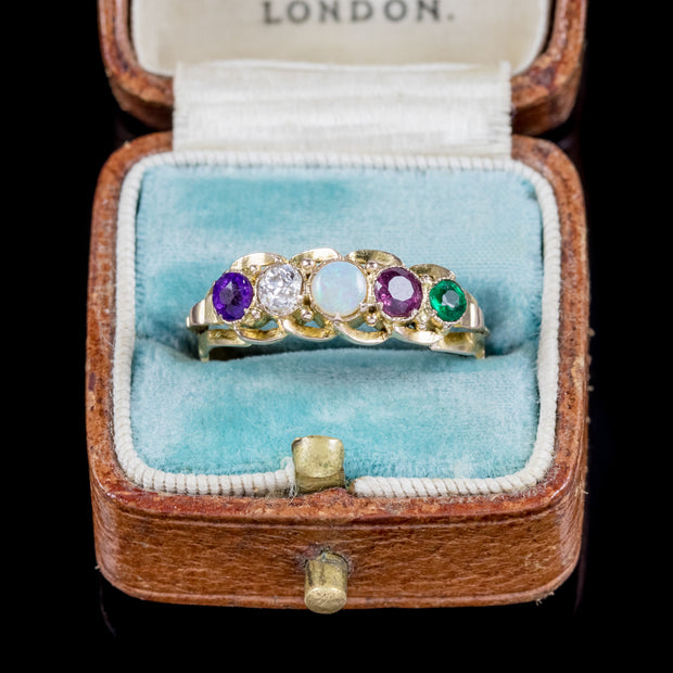 Antique Victorian 18Ct Gold Adore Ring Circa 1900
