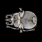 Antique Victorian Glass Cabochon Sterling Silver Beetle Circa 1880