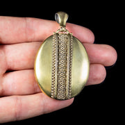 Antique Victorian Gold Gilded Silver Locket Circa 1880