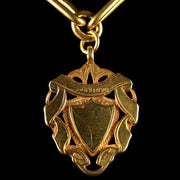 Antique Victorian Gold Silver Albert With Medallion Circa 1880