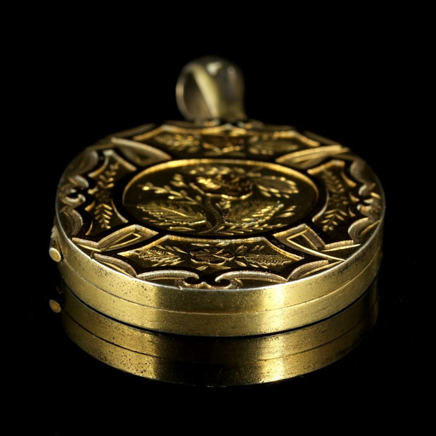 Antique Victorian Gold Silver Locket Circa 1880