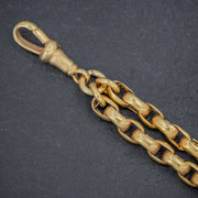 Antique Victorian Guard Chain 18Ct Gold On Silver Circa 1880
