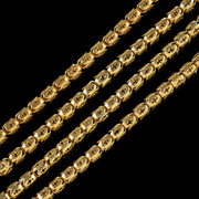 Antique Victorian Guard Chain 18Ct Gold On Silver Link Necklace Circa 1880