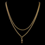 Antique Victorian Guard Chain 18Ct Gold On Silver Link Necklace Circa 1880