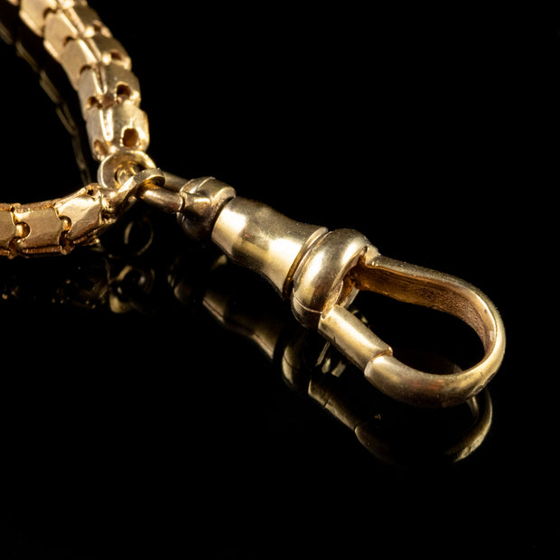 Antique Victorian Guard Chain 18Ct Gold Silver Necklace Circa 1880
